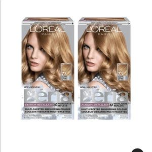 2pk L'Oreal Feria Shimmering Permanent Hair Colour  #73 Dark Golden Blonde NEW